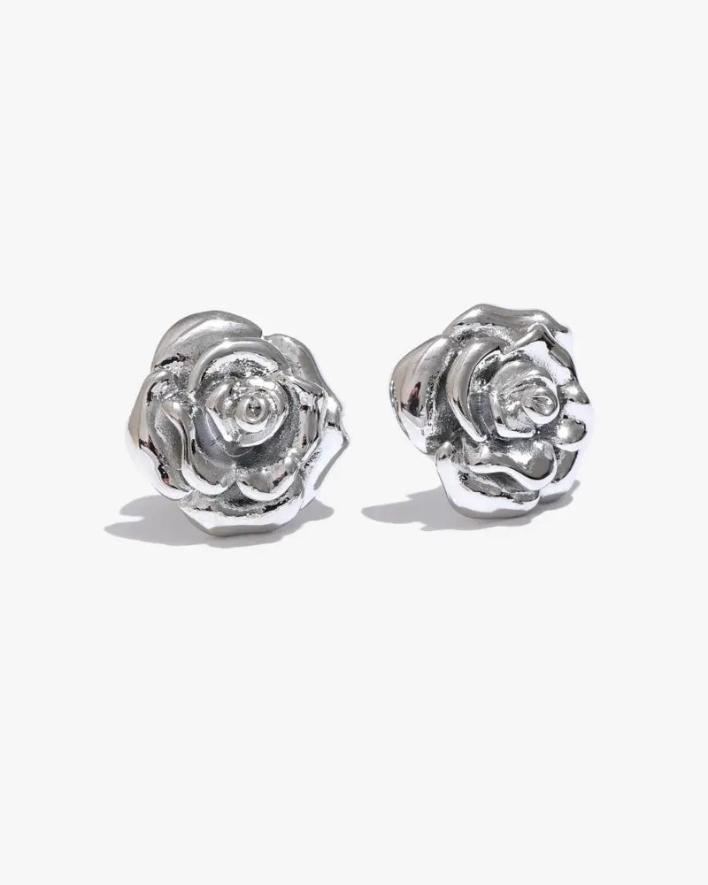 Brinco Flor de Rosa Banhado em Ouro 18k