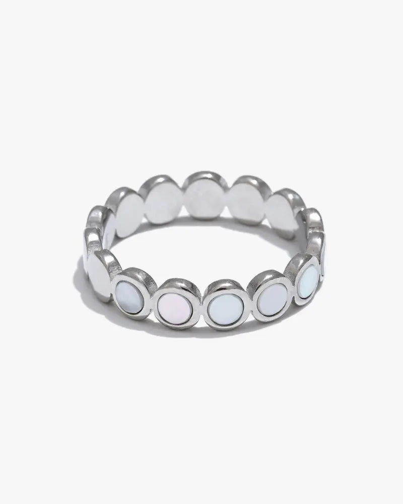 Anel Concha Natural Banhado em Ouro 18k