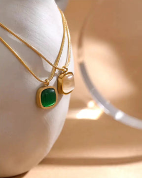 Colar Opala Hera Banhado em Ouro 18k