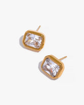 Brinco Stud Zircônia Banhado em Ouro 18k