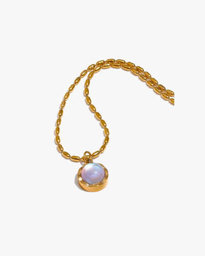 Colar Pedra da Lua Banhado em Ouro 18k