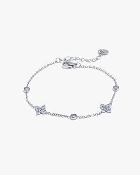 Pulseira Flores de Zircônia Banhado em Ouro 18k