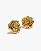 Brinco Flor de Rosa Banhado em Ouro 18k