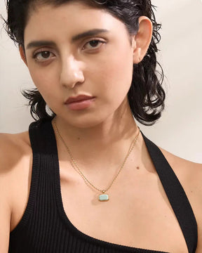 Colar Amazonita Banhado em Ouro 18k