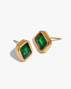 Brinco Stud Zircônia Banhado em Ouro 18k