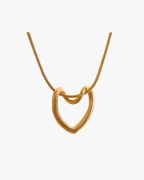 Colar Coração Vazado Banhado em Ouro 18k