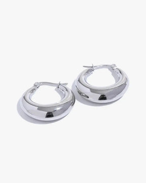 Brinco de Argola Domo Banhado em Ouro 18k