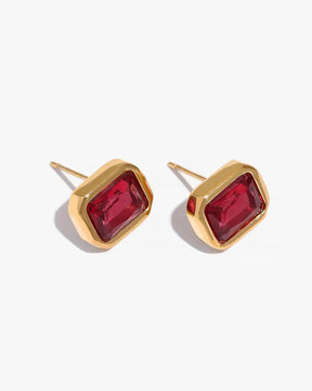 Brinco Stud Zircônia Banhado em Ouro 18k